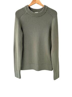 Pact men’s High Country Crew Neck Sweater S shadow green organic cotton NWOT